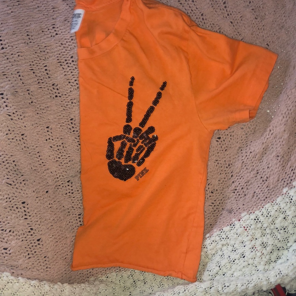 Halloween themed Orange, Pink Crop top